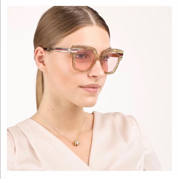 gucci pink glitter eyeglasses